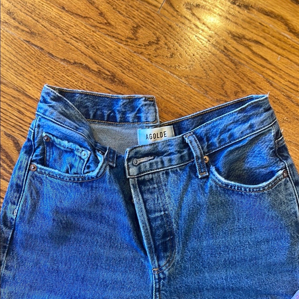 AGOLDE women’s denim jeans 25 angled button fly